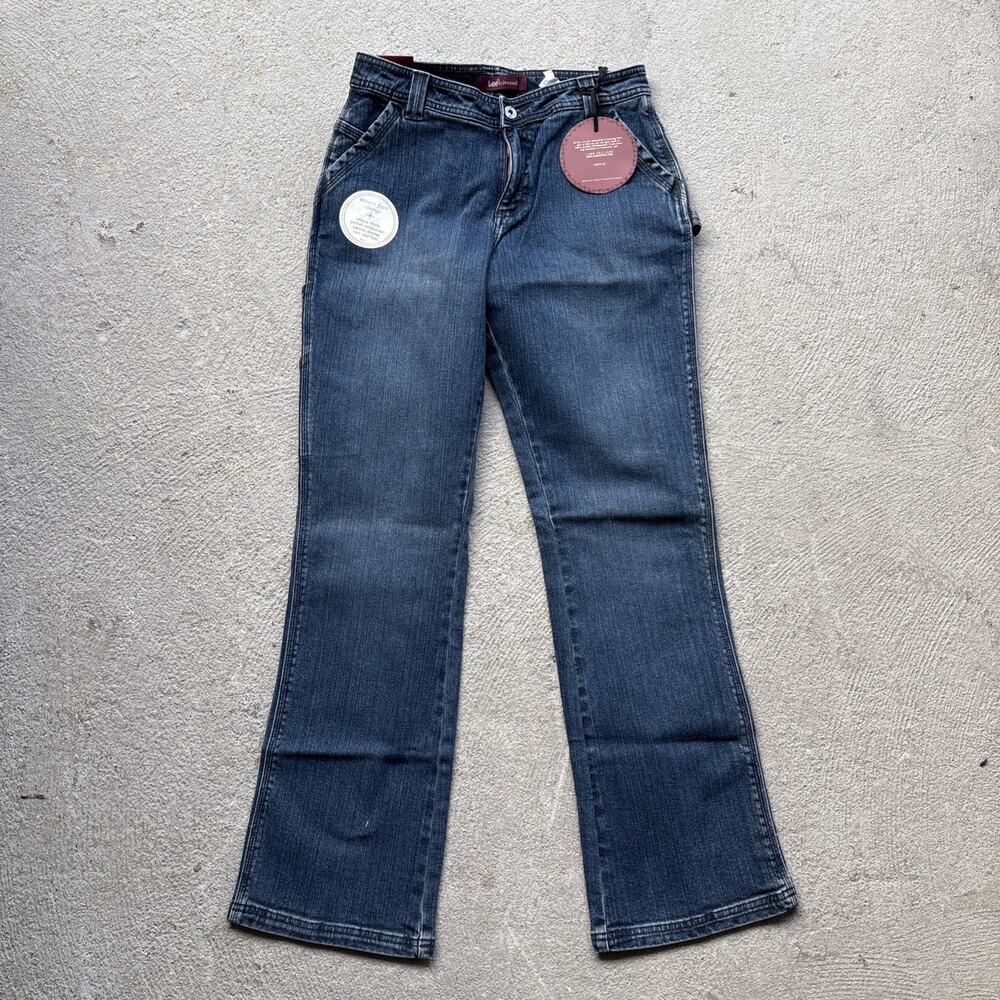 Vintage Y2K Deadstock Lee Riveted Mid Rise Jeans Utility Straight USA Womens 4 M